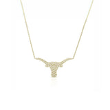 Small Pave Diamond Longhorn Necklace