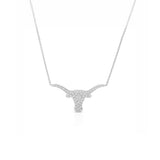 Small Pave Diamond Longhorn Necklace