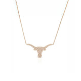 Small Pave Diamond Longhorn Necklace