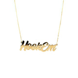 "Hook 'Em" Script Necklace