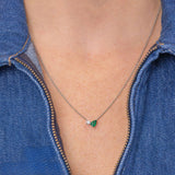 Emerald & Diamond Toi et Moi Necklace