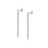 Pear Diamond Line Drop Earrings