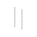 Pear Diamond Line Drop Earrings