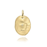 Hammered Oval Zodiac Charm