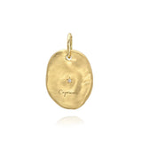 Hammered Oval Zodiac Charm