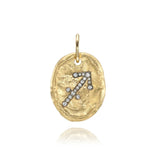 Hammered Oval Zodiac Charm