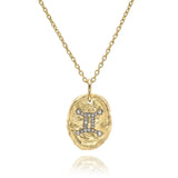 Hammered Oval Zodiac Charm