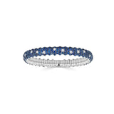 Blue Sapphire & Diamond Domed Stretch Bracelet