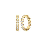 Bezel Set Diamond Illusion Hoop Earrings