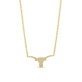 Medium Pavé Diamond Longhorn Necklace