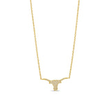 Small Pavé Diamond Longhorn Necklace
