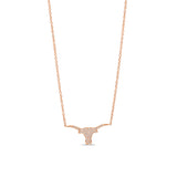 Small Pavé Diamond Longhorn Necklace