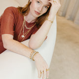 Heart Diamond & Champagne Emerald Cut Diamond Tennis Bracelet