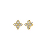 Princess Flower Medium Diamond Stud Earrings