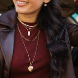 Small Blade Double Pear Diamond Pendant Necklace