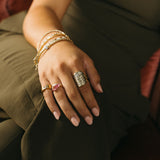 Orbit Blade Pear Diamond Pinky Ring