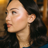 Mini Marquise Ridged Huggie Earrings