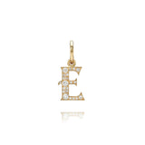 Small Diamond Cobblestone Letter Charm