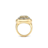 Rhoni Two-Tone Diamond Halo Ring