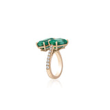 Emerald & Diamond Bypass Ring