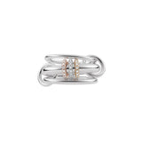 Yellow & Rose Gold And Sterling Silver Gemini Ring