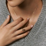 Small Pavé Diamond Edge Necklace