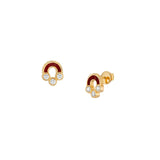 Tigers Eye Magnetic Diamond Inlay Studs