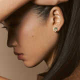 Tigers Eye Magnetic Diamond Inlay Studs