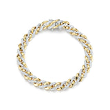 Two Tone Diamond Curb Bracelet