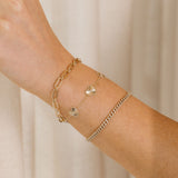 Fluted Diamond Bezel Heart Bracelet