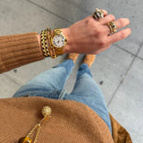 Wide Bamboo Baguette Diamond Band