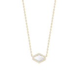 Bell Diamond & Elongated Hexagonal Rock Crystal Necklace