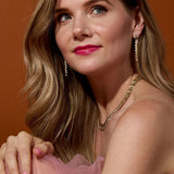 Spark Chevron Link Diamond Chandelier Earrings