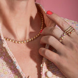 Large Evolve Pink & Orange Sapphire Stacking Ring