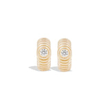 Revel Ribbed Diamond Huggies