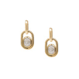 Illusion Set Baguette Diamond Link Earrings