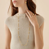 Africa Collection Long Gold Beaded Necklace