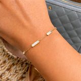 Mother of Pearl Station Bar Bracelet