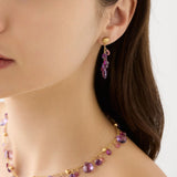 Paradise Collection Multi-Strand Earrings with Amethyst and Pink Tourmaline