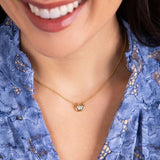 Bezel Set Oval Diamond Necklace