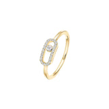 Move Uno Half Pavé Diamond Ring