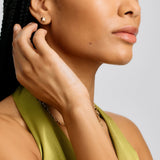 Pyramid Diamond Stud Earrings