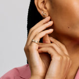 Pyramid Diamond Stud Earrings