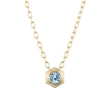 Hexed Aquamarine Pendant Necklace