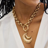 Mini Textured Gold Moon Charm