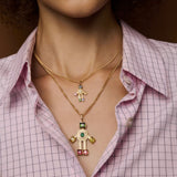 Joy Heart Mini Robot Charm Necklace