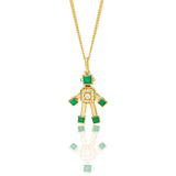 Heart Mini Emerald Robot Charm Necklace