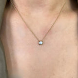 Bezel Set Pearl Necklace