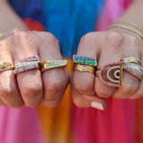 Spark Blue Sapphire Tapered Ring