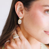 Double Diamond Drop Earrings